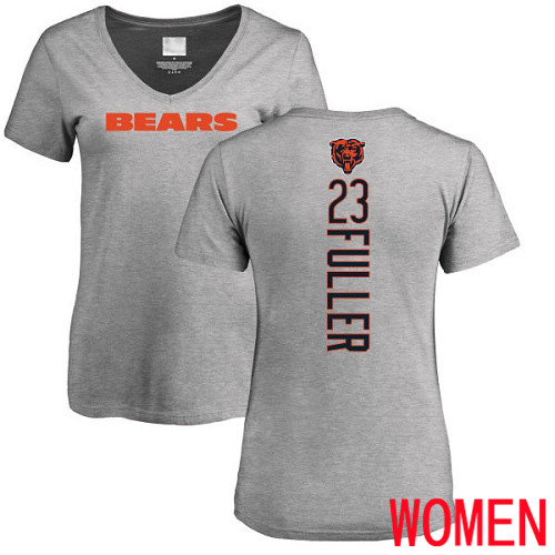 Chicago Bears Ash Women Kyle Fuller Backer V-Neck NFL Football #23 T Shirt
